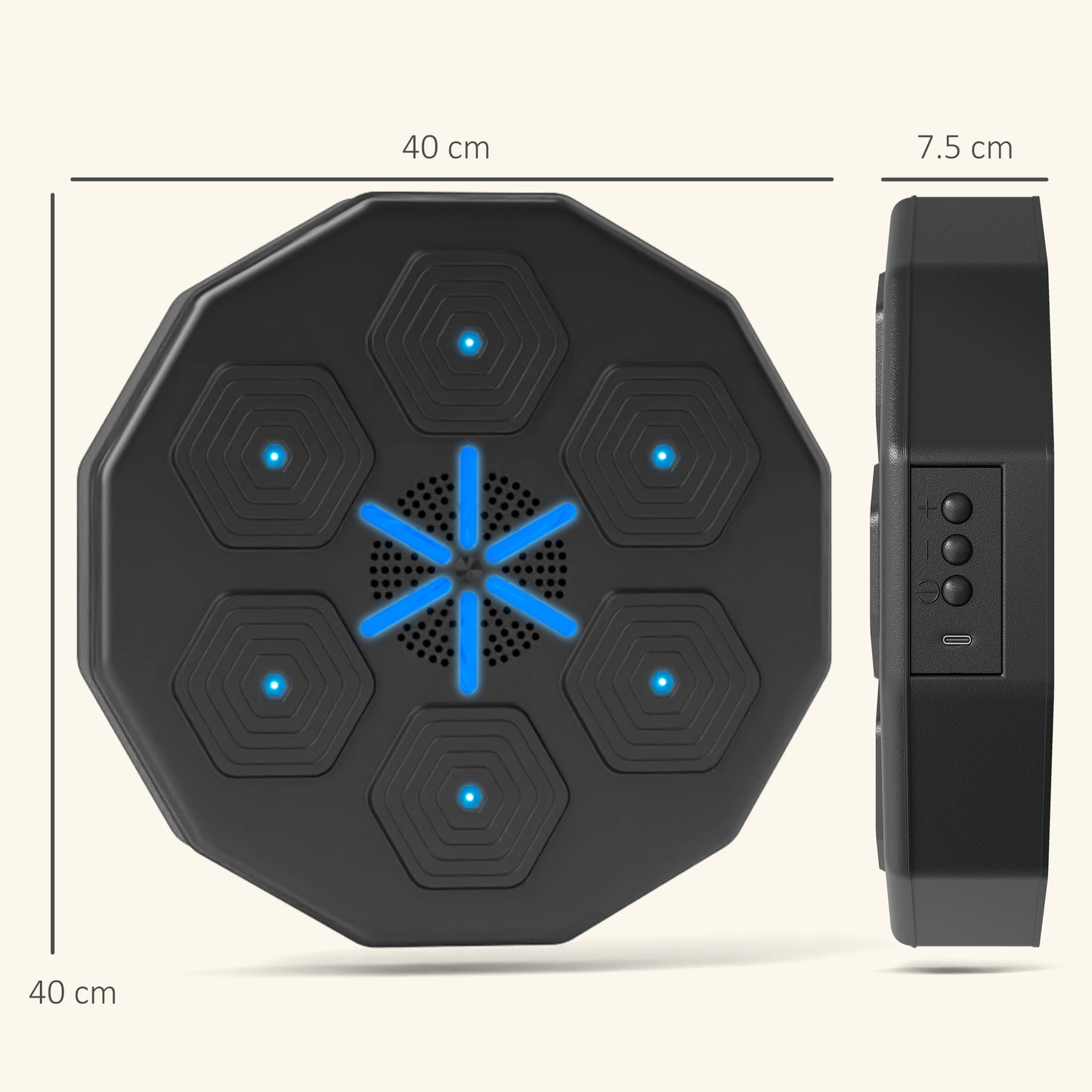 SPORTNOW Musical Boxing Machine with Bluetooth Connection and LED Light Smart, Wall Mounted-1