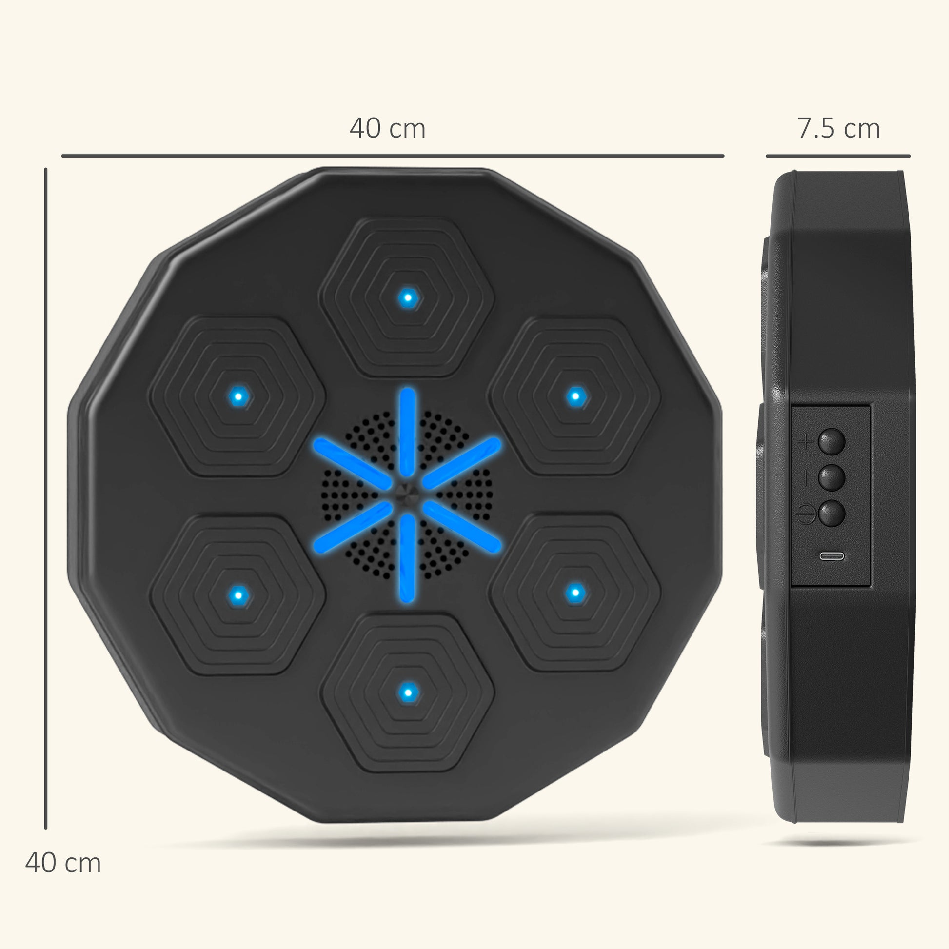 SPORTNOW Musical Boxing Machine with Bluetooth Connection and LED Light Smart, Wall Mounted-1